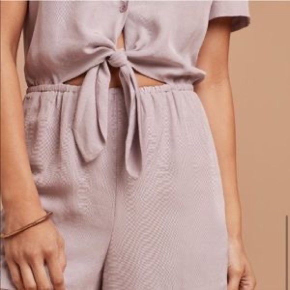 Aritzia Wilfred Lilac Tie Front Romper - Picture 7 of 7